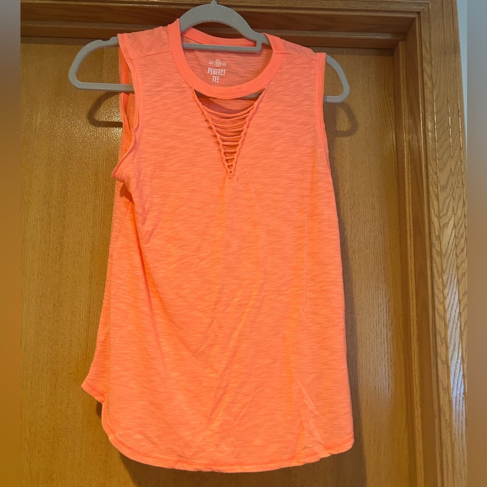 Women's Orange Sleeveless Top